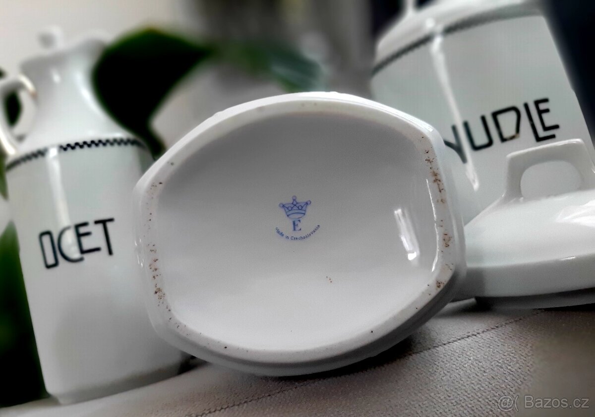 Retro keramické dózy, značené.. - 3