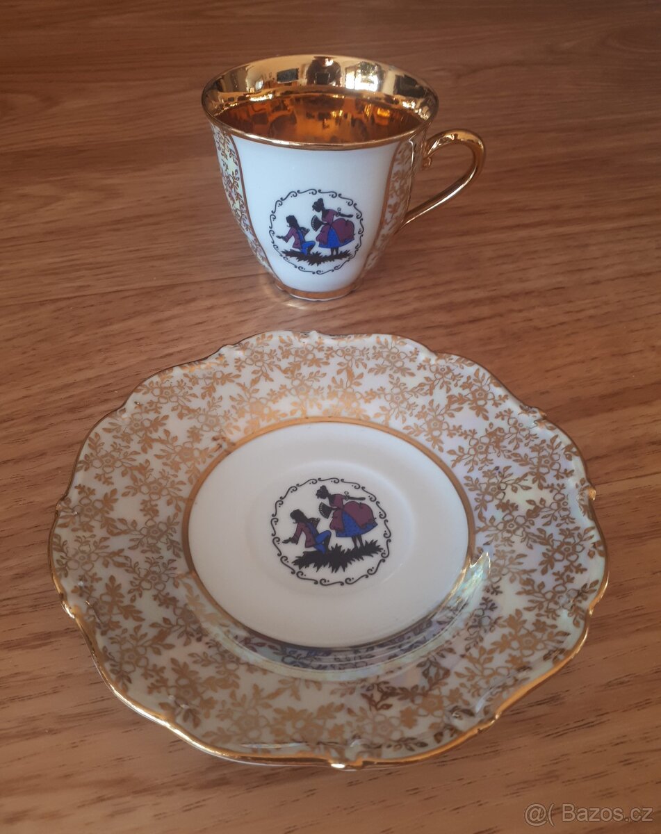 Zlacené porcelánové hrnečky-keramika Horní Slavkov - 3