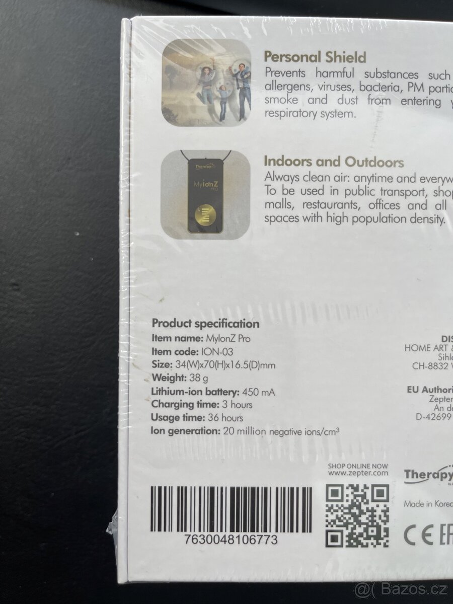 Osobní ionizátor MyIon Z Pro 3x, NOVÉ, -1600 Kč puvodni ceny - 3