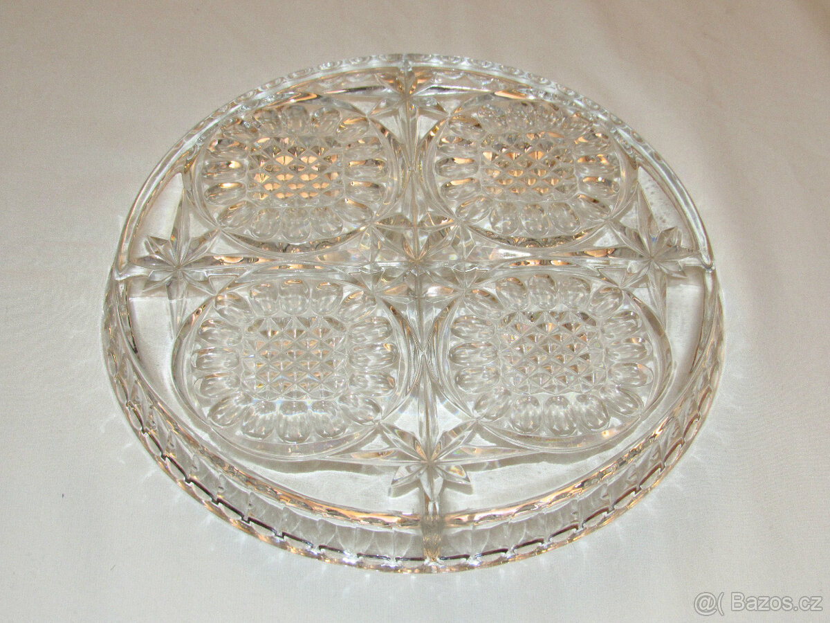 Skleněný broušený talíř 4dílný - 3