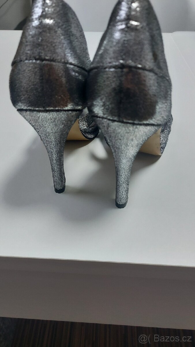 Dámské kožené, boty,lodičky - 3