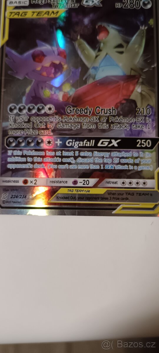 Prodám Mega Sableye & Tyranitar GX - 3