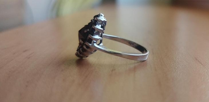 VELKÝ PRSTEN - ČESKÉ GRANÁTY - STŘÍBRO vel. 53 - 3