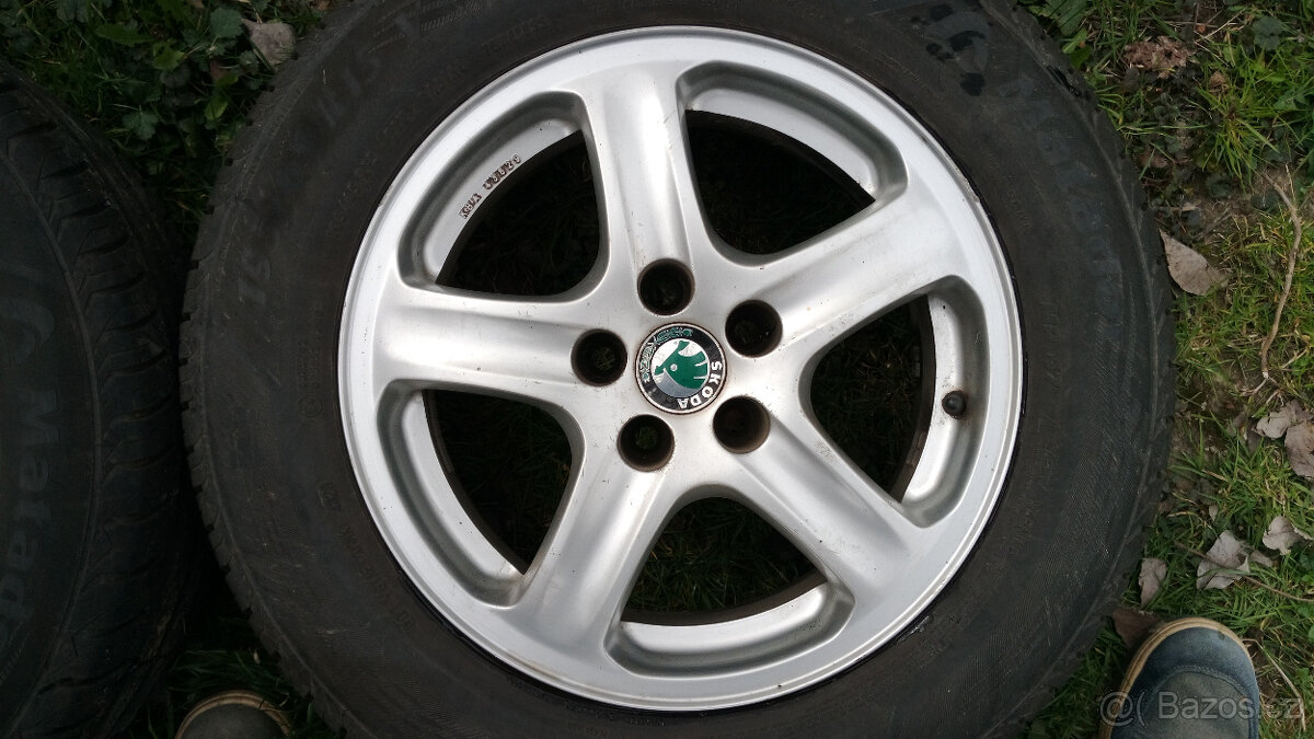 Alu kola originál Škoda 15", 5x100 + letní pneu - 3