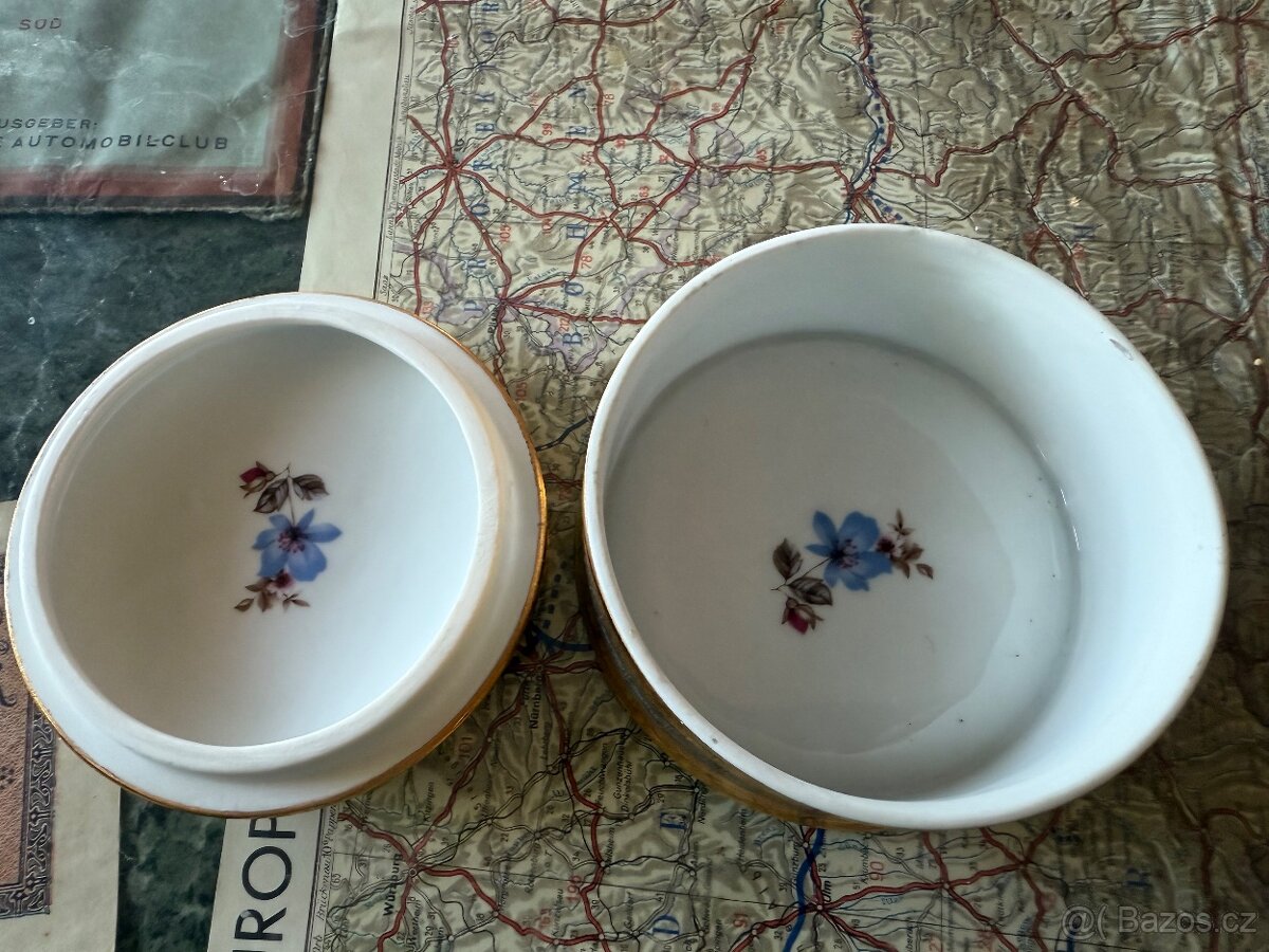 Krásná zlacená starožitná dóza Bohemia - 3