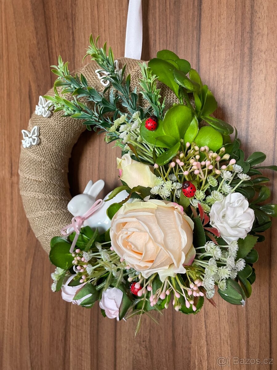 jarni velikonoční věnec se zajickem - 3