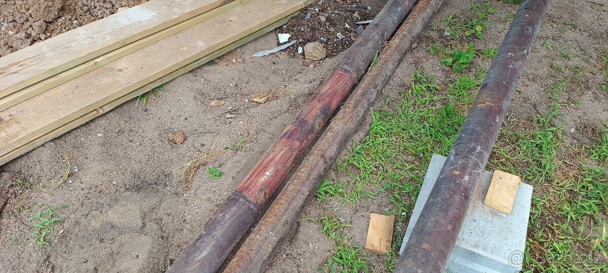 Tři železné trubky D90mm x L9170mm - 3