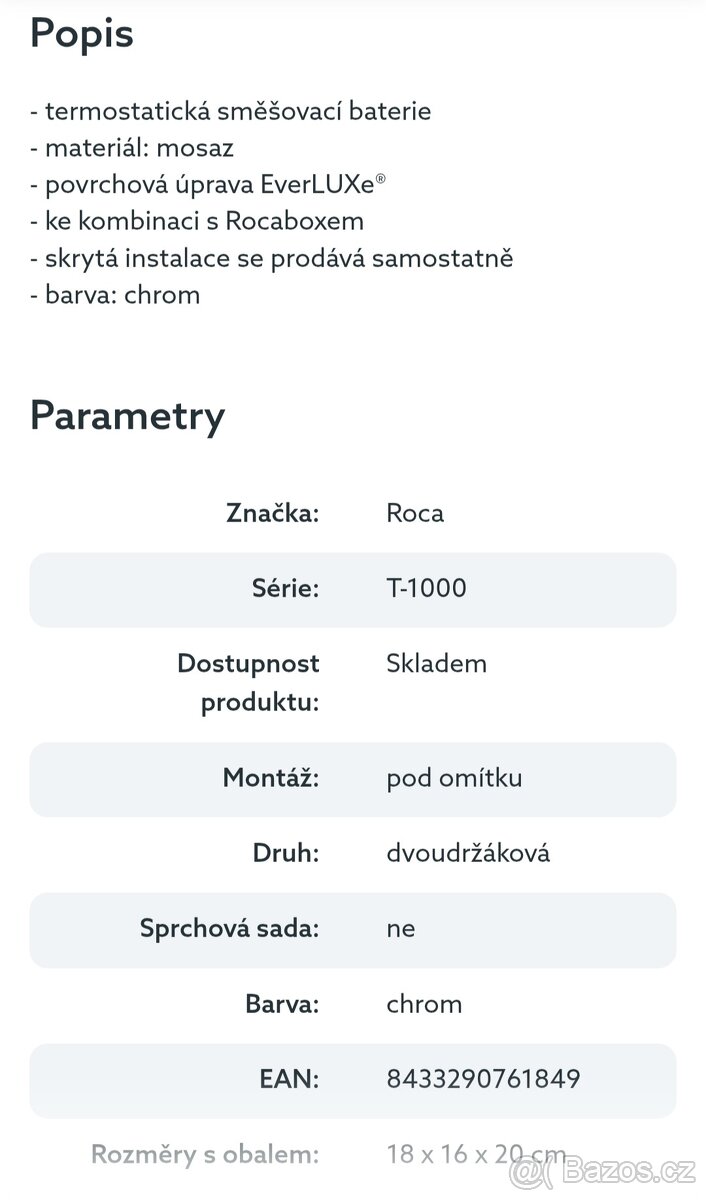 Vanová baterie Roca - 3