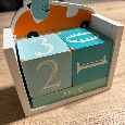 Dřevěné hračky - hodiny s drakem, kostky a puzzle s vláčkem - 3