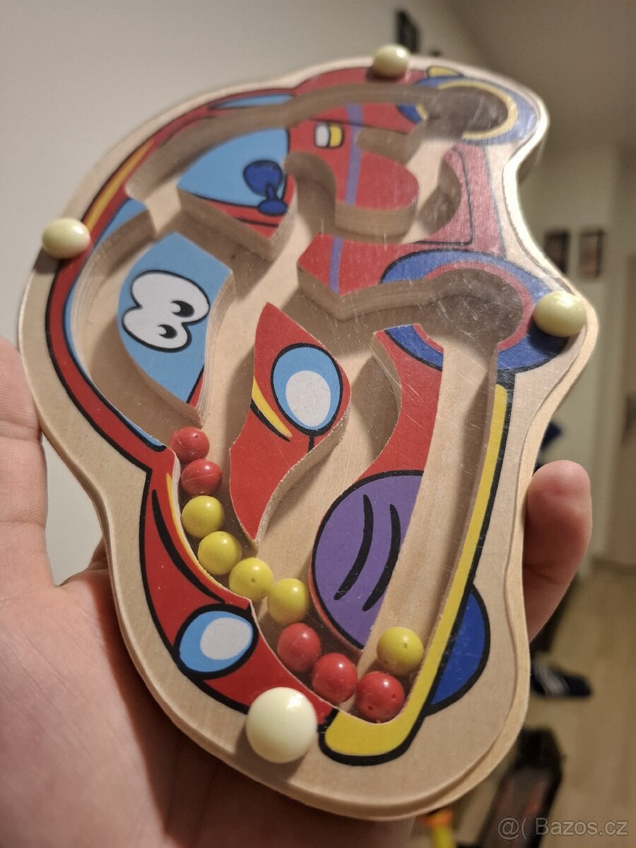 VIGA, Dřevěný kuličkový labyrint - auto - 3