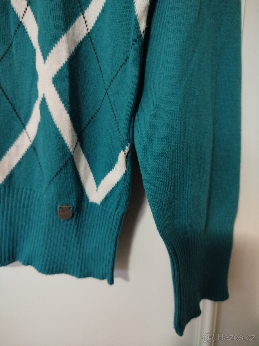 Krásný petrolejový tenký svetr vel.42 - 3