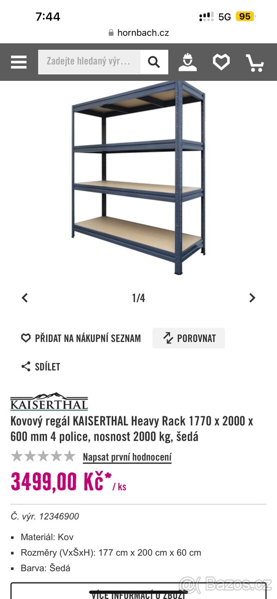 Kovový Nový Dva Regály KAISERTHAL Heavy Duty Racks $$$$$$$ - 3