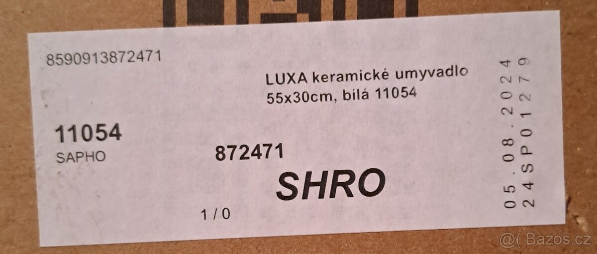 LUXA keramické umývátko 55x30cm, bílá (11054) - 3