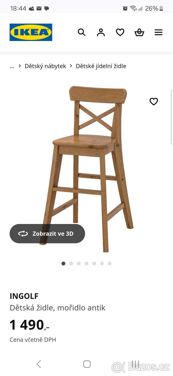 IKEA INGOLF dětská židle Top stav - 3