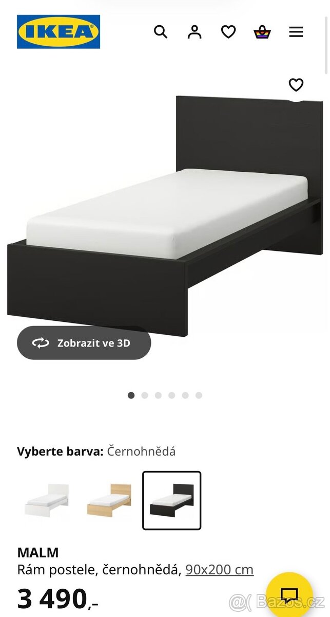 IKEA - postel, policový díl KALAX, police na zeď - 3