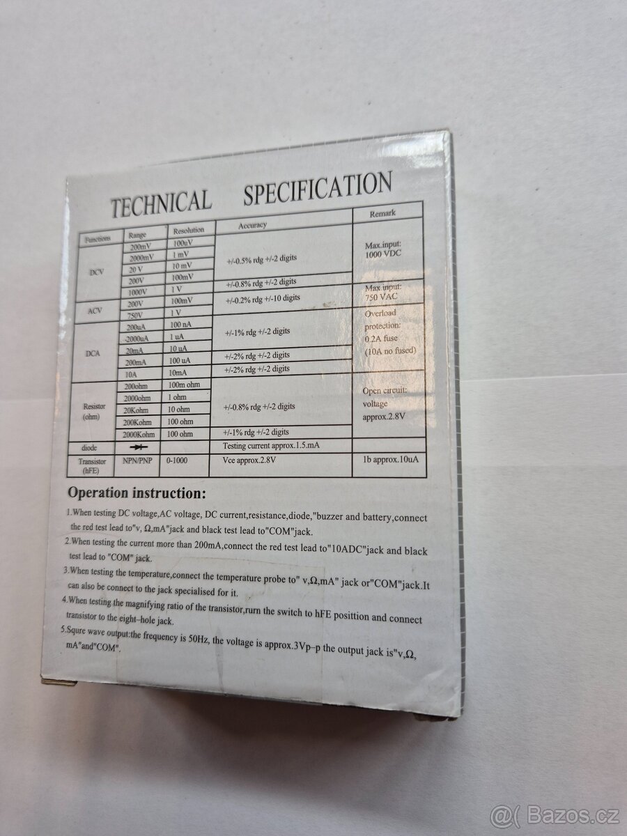 Digitální multimeter/multimetr Model: DT-830B - 3