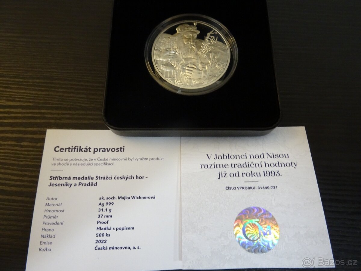 Stříbrná medaile Strážci českých hor - Jeseníky a Praděd - 3