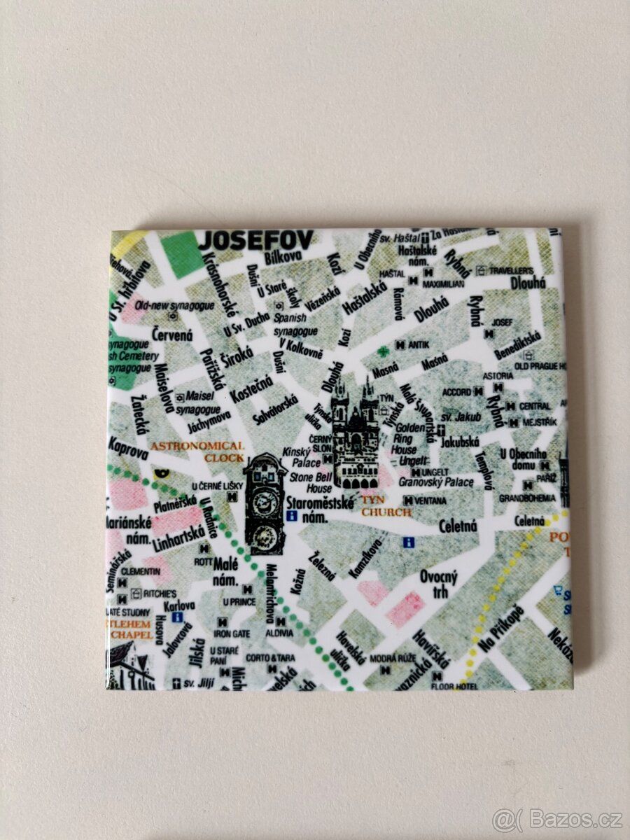Keramické podtácky vzor mapa Prahy - 3