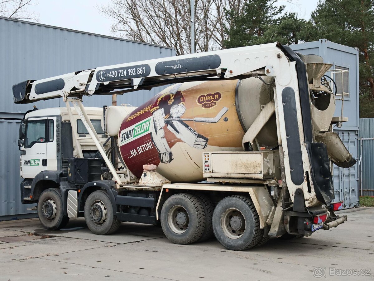 MAN TGA 32.400, 8X4, BETON MIX S DOPRAVNÍKEM 18 METRŮ, 7 CBM - 3