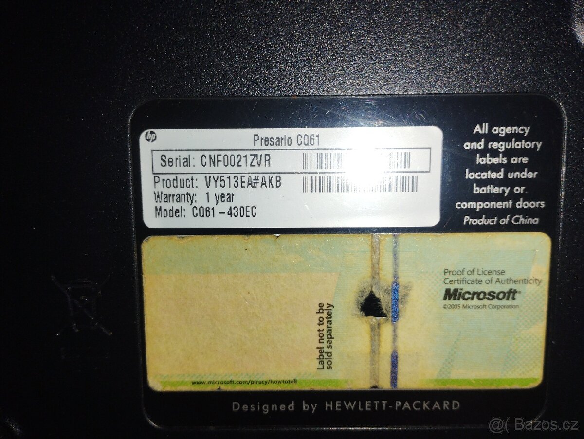 nefunkční notebook + nabíječka brašna na notebook - 3