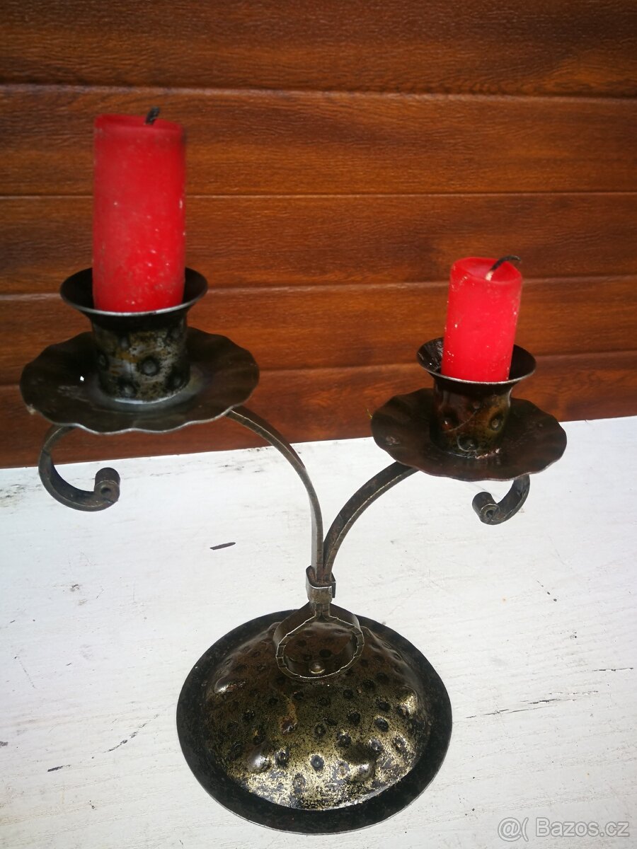 Kovaný svícen , opálová váza, plastiky - 3