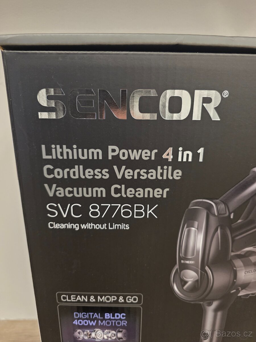 NOVÝ tyčový vysavač Sencor 4v1 SVC 8776BK (Mop, UV) - 3