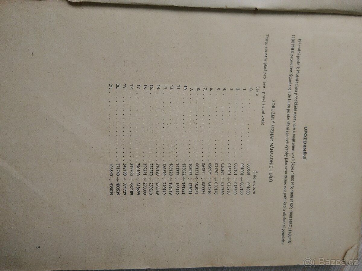 Seznam náhradních dílů vozů Škoda, Mototechna - 3
