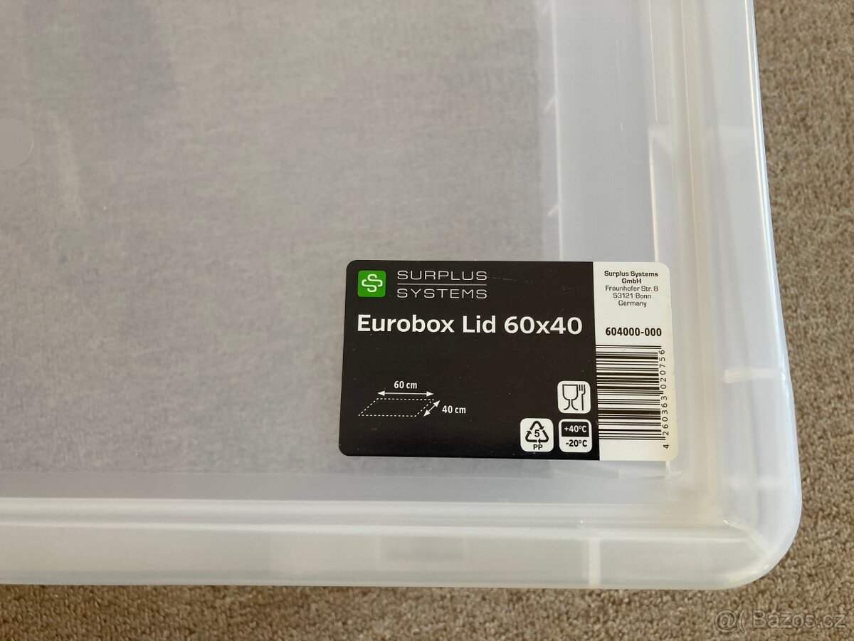 Eurobox průhledný 60×40×22 42 l s víkem - 3