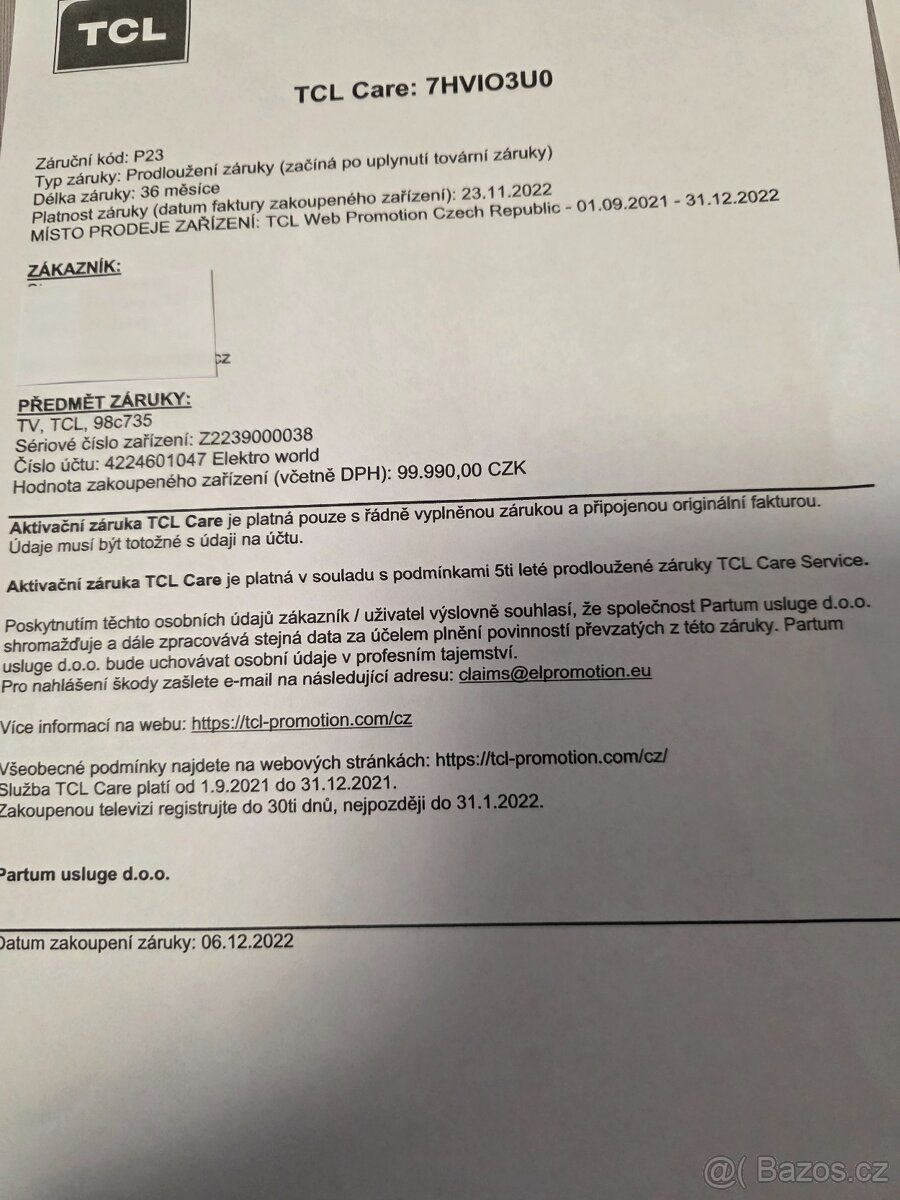 Prodám televize Tcl98C735 - 3