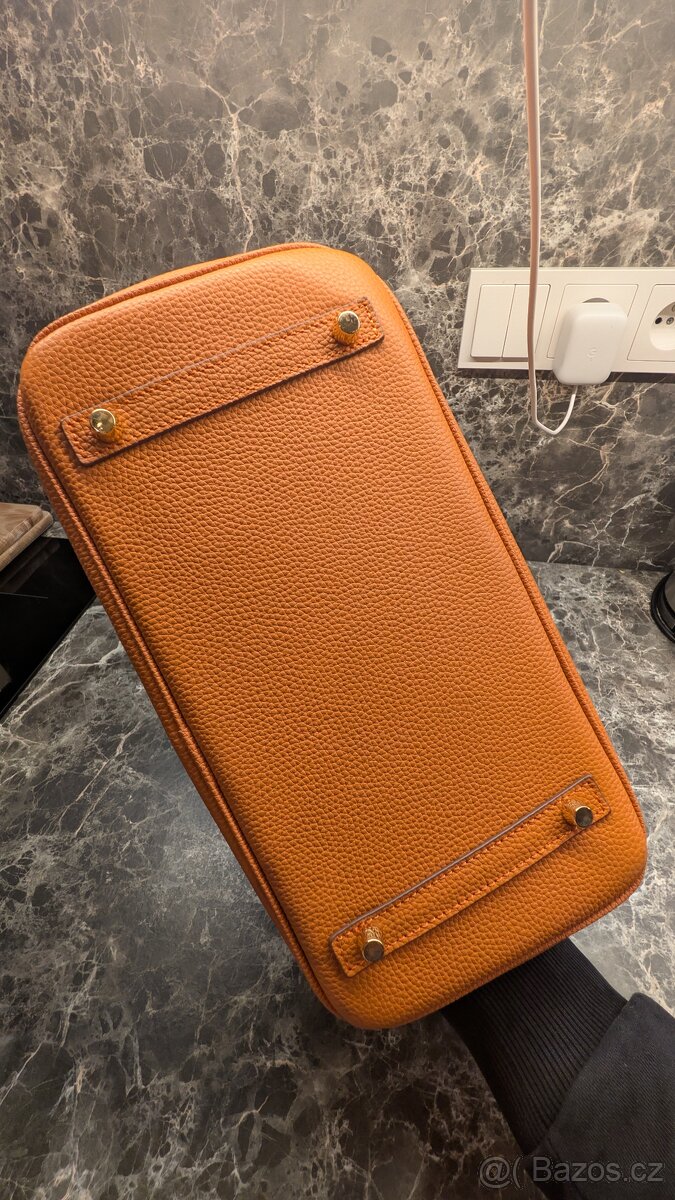 Kožená oranžová kabelka - 3