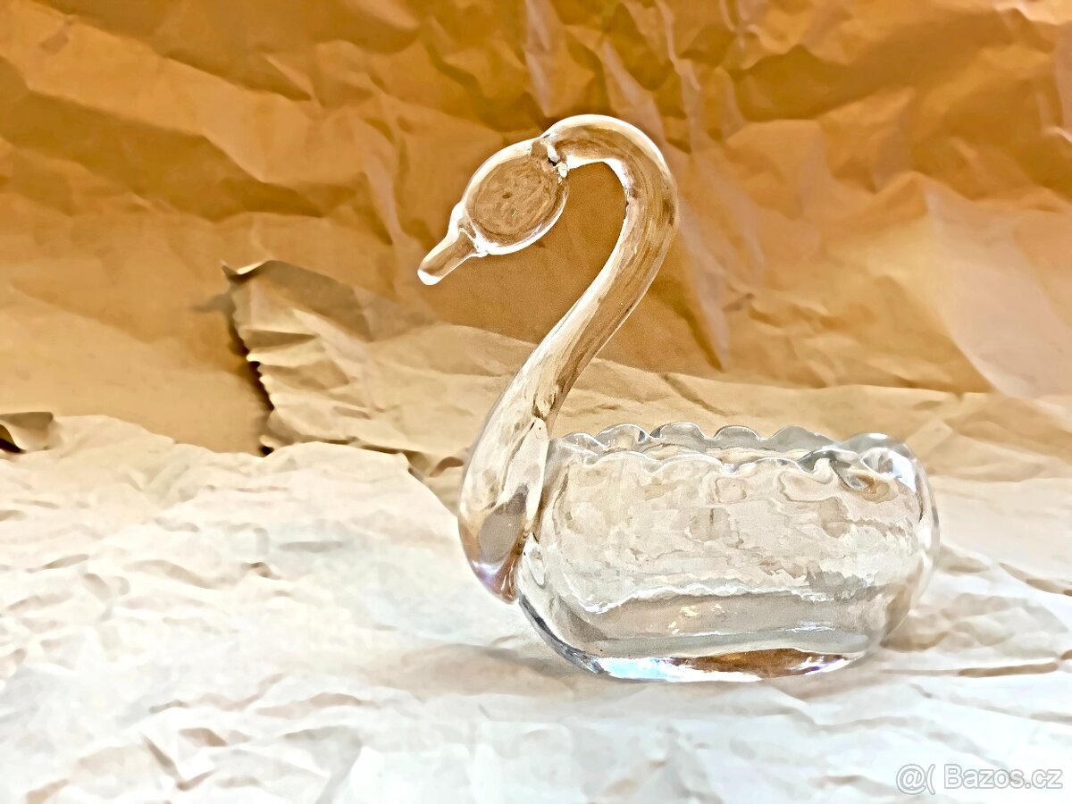 Labuť Vintage Dóza skleněná, 70. léta - 3