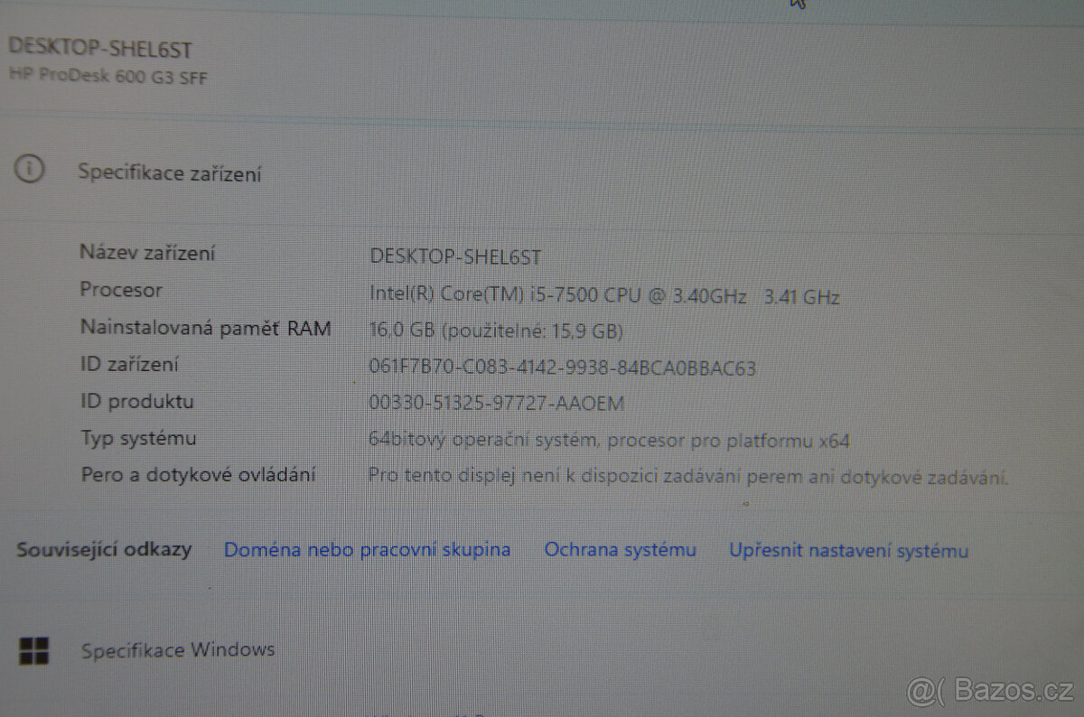 HP Prodesk 600 G3 SFF i5/16GB/256GB/záruka - 3