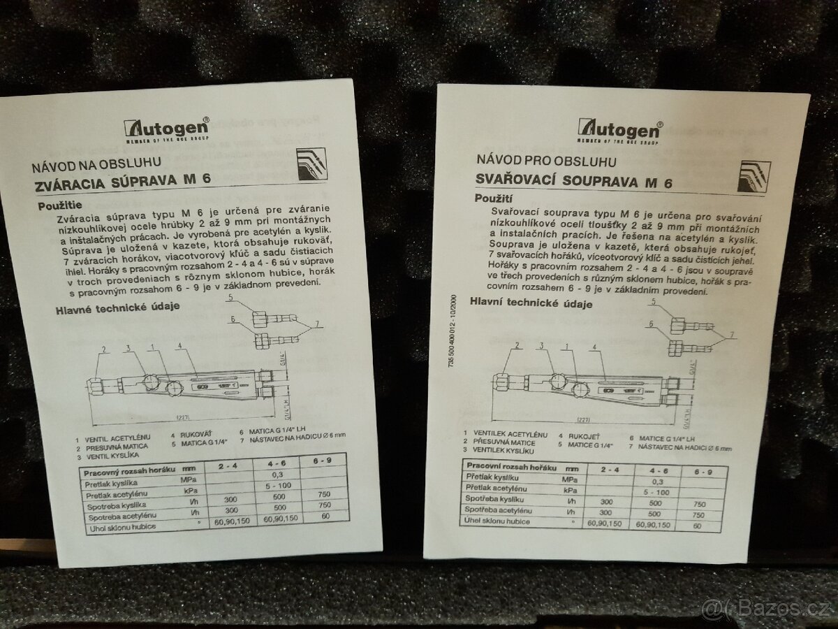 Autogenní svařovací souprava Autogen M6 - 3