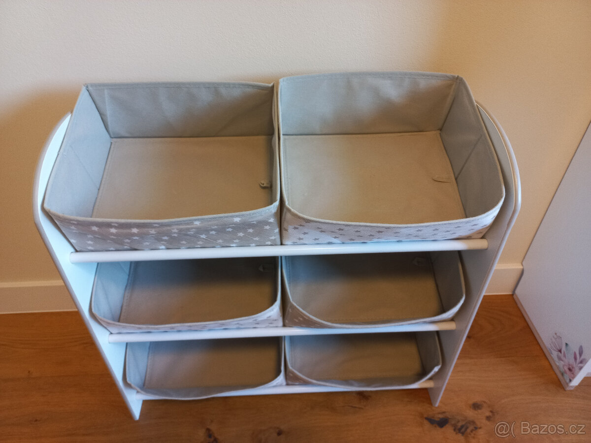 Dětský regál s látkovými boxy - 3