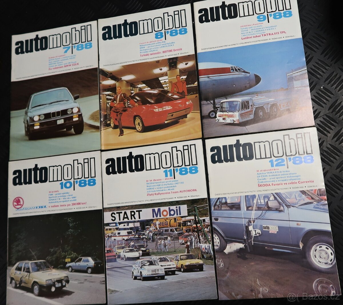 KOMPL. ROČNÍK 1988 ČASOPIS AUTOMOBIL 12KS, LIAZ DAKAR, ŠKODA