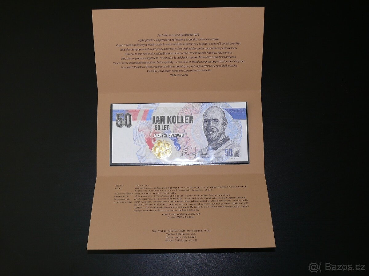 Bankovka k 50. narozeninám Jana Kollera - 3