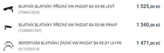 BLATNÍKY VW PASSAT B4 93-96 - 3
