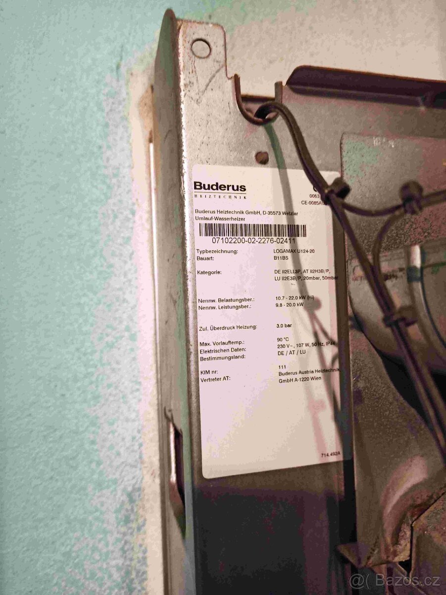 Kotel plynový Buderus U124 modulačním regulátorem. - 3