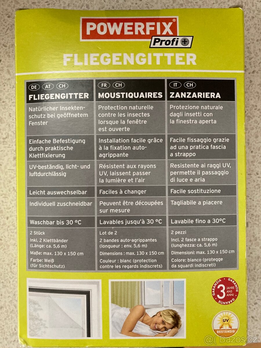 Bílá sít na okna 2x v jednom balení, 130x150 cm - 3