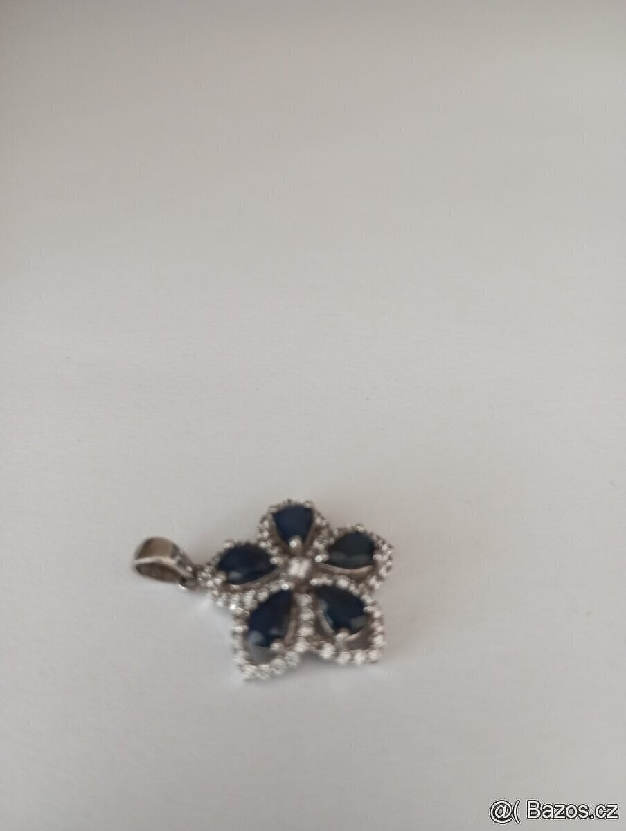 přívěšek se safíry ve stříbře (Ag) (nový) - 3