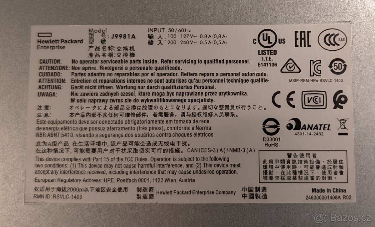 Swirch HPE 1820 J9981A - 3