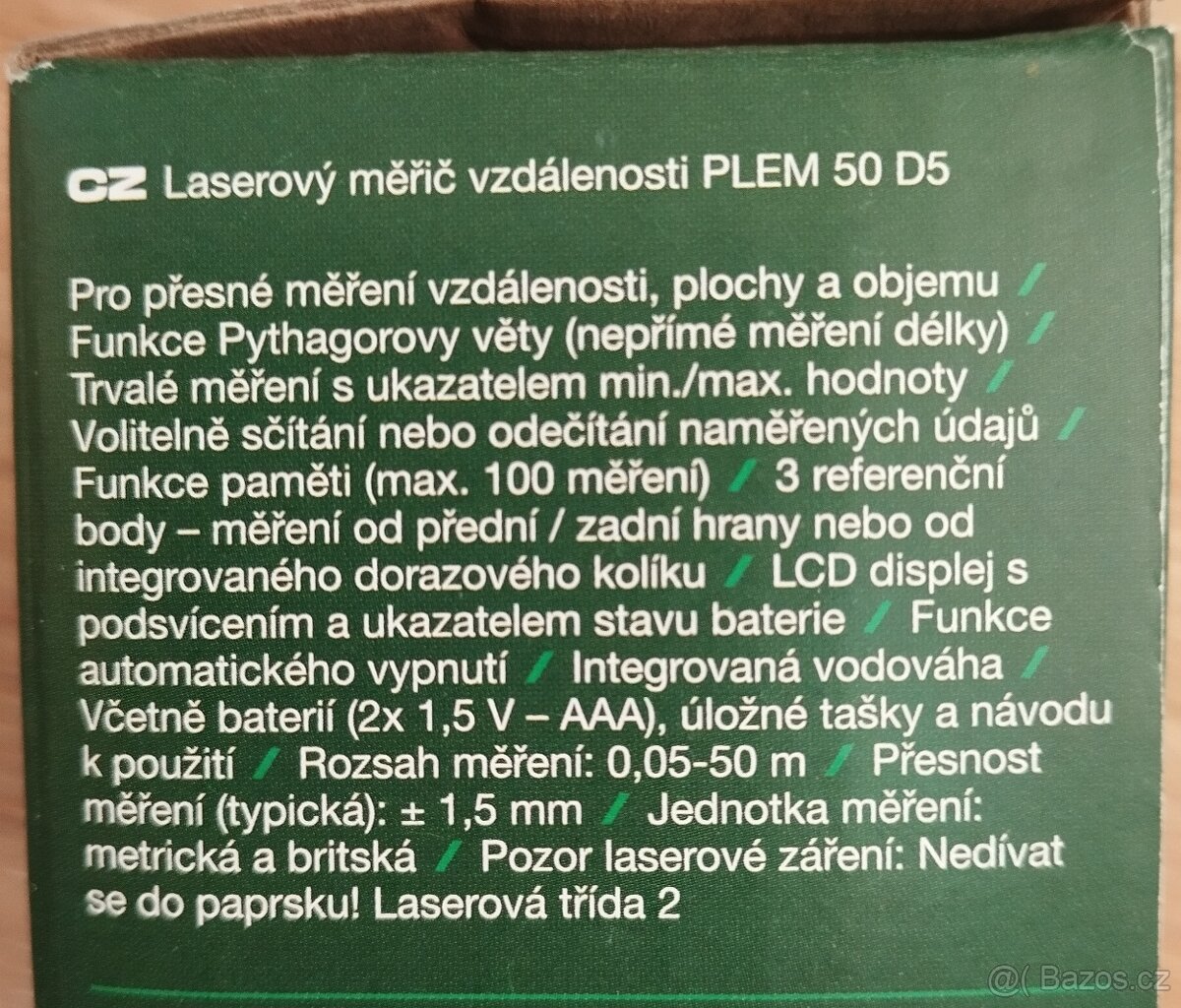 Laserový měřič vzdálenosti Parkside - nový - 3