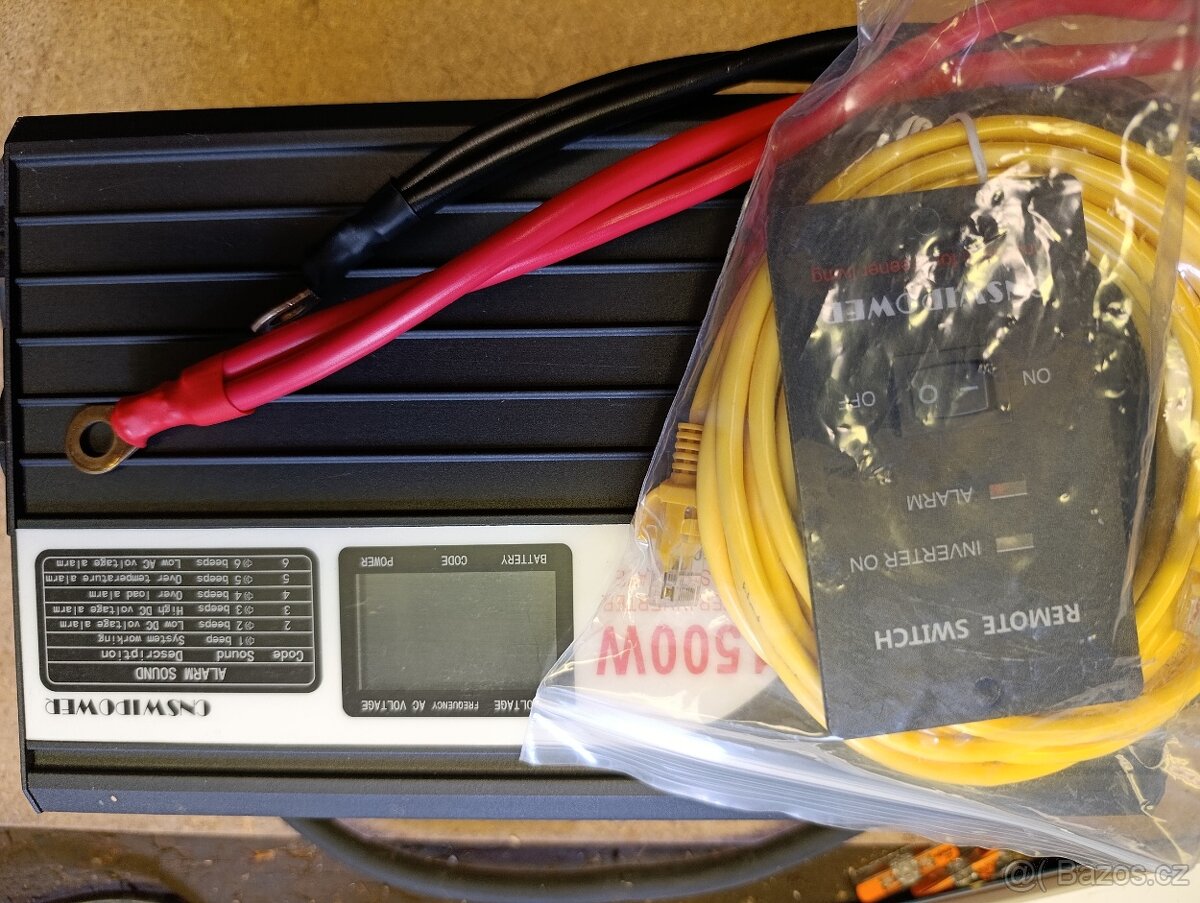 Měnič napětí 12/230V 1500w - 3