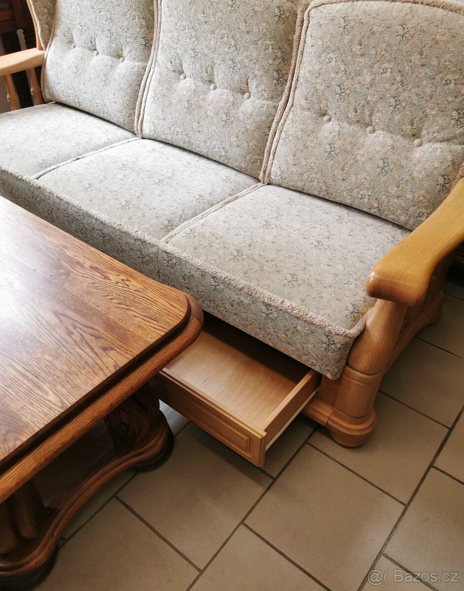 RUSTIKÁLNÍ SEDACÍ SOUPRAVA 3+2 - 3