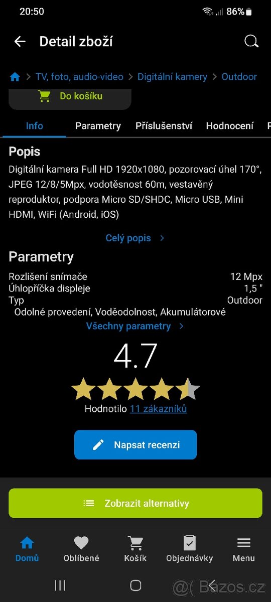 Akční kamera Sencor - 3