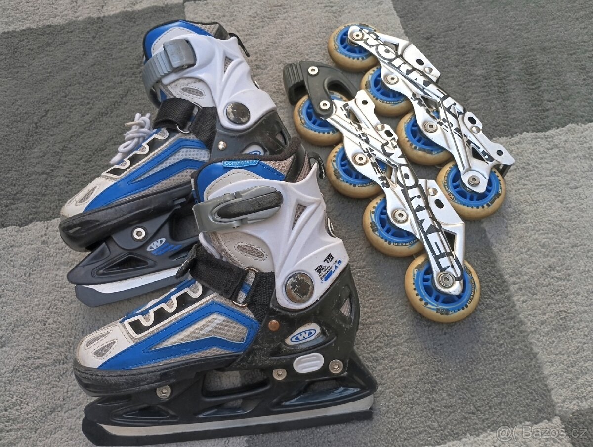 Zimní brusle +kolečka v.33-36 - 3