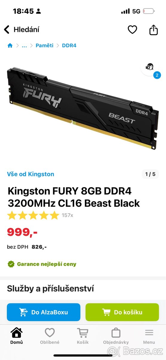 Kingston FURY 8GB DDR4 3200MHz CL16 Beast Black - 3