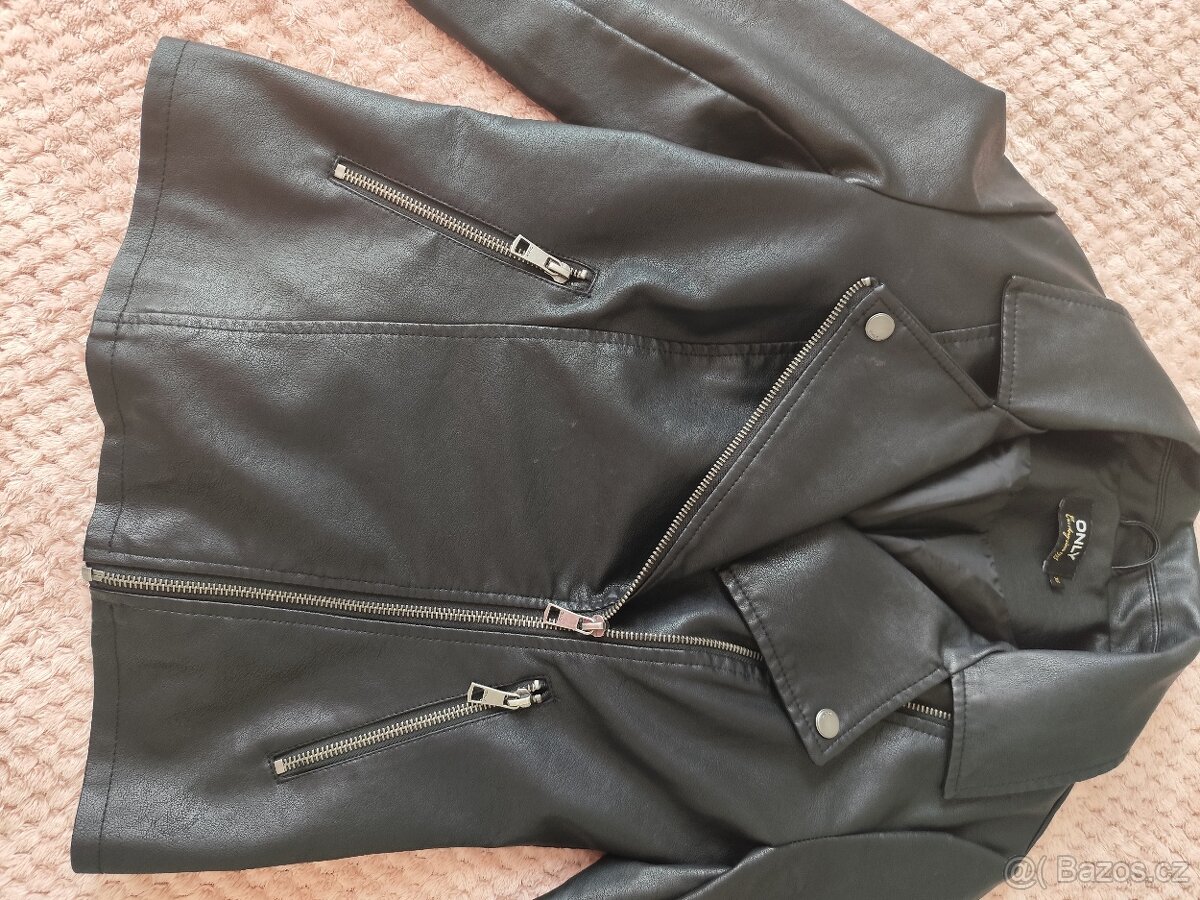Černá koženková bunda vel.XS - 3