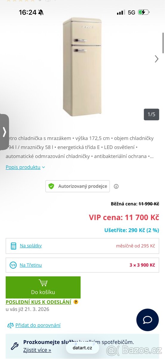 Bezova retro lednice snaige - 3