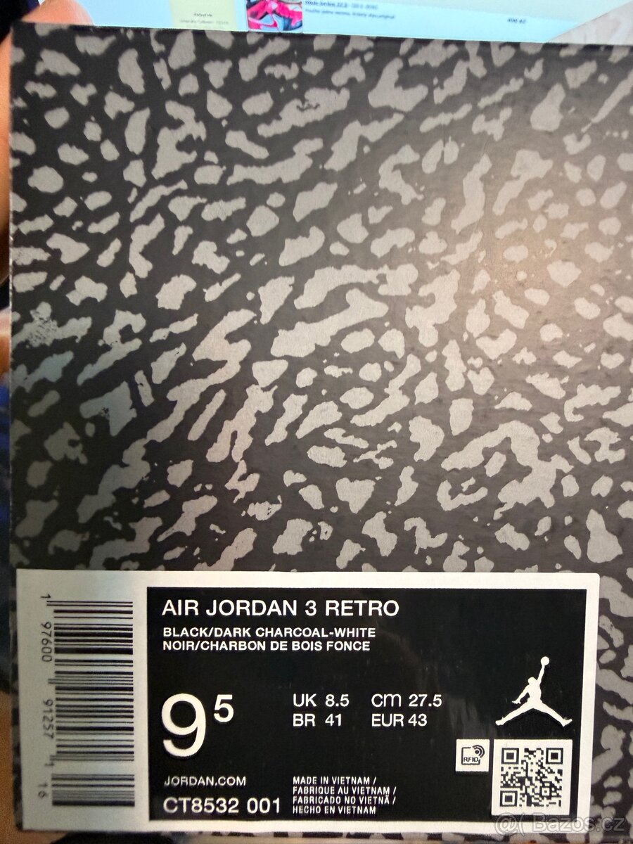 Prodám Jordan 3 Black cat - 3